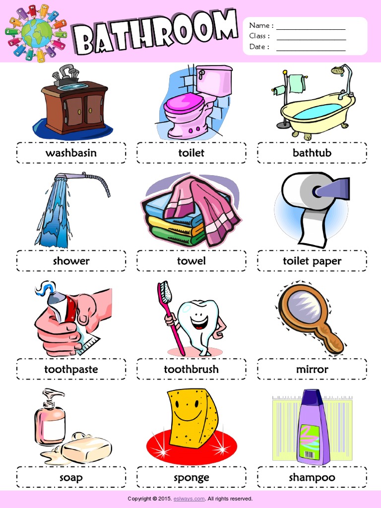 Bathroom Esl Picture Dictionary For Kids PDF PDF
