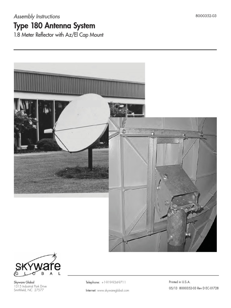 Skyware 1.8m Antenna Assembly Guide | PDF | Nut (Hardware) | Screw