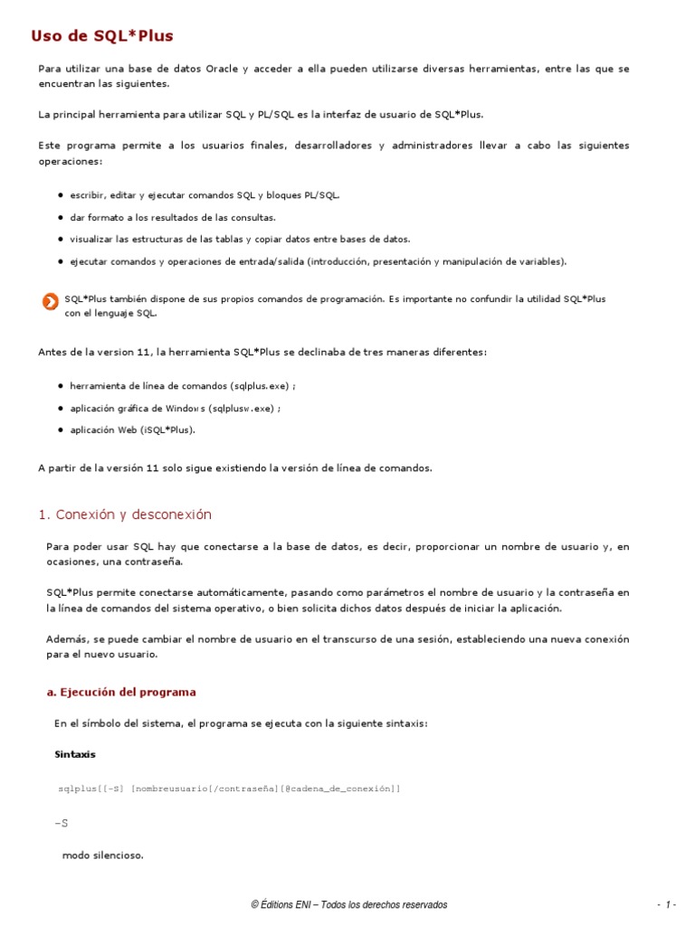 Unidad Didactica 5 - SQLPlus y SQL Developer - Protected | PDF | Pl ...