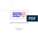 Assignment On Consumer Behaviour Analysis