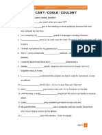 WORKSHEET 5.1 Can Cant Could Couldnt PDF