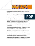How - To - Write - Ana - Summary - Ofatext PDF