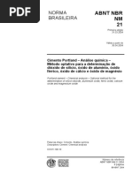 NBR NM 00021 - Cimento Portland – Análise química – Método optativo para a determinação de dióxido de silício, óxido de alumínio, óxido férrico, óxido de cálc