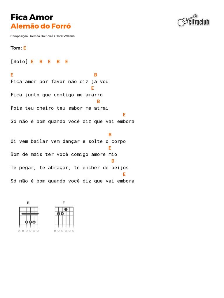 Fica Amor - Song Lyrics and Music by Alemão do Forró arranged by