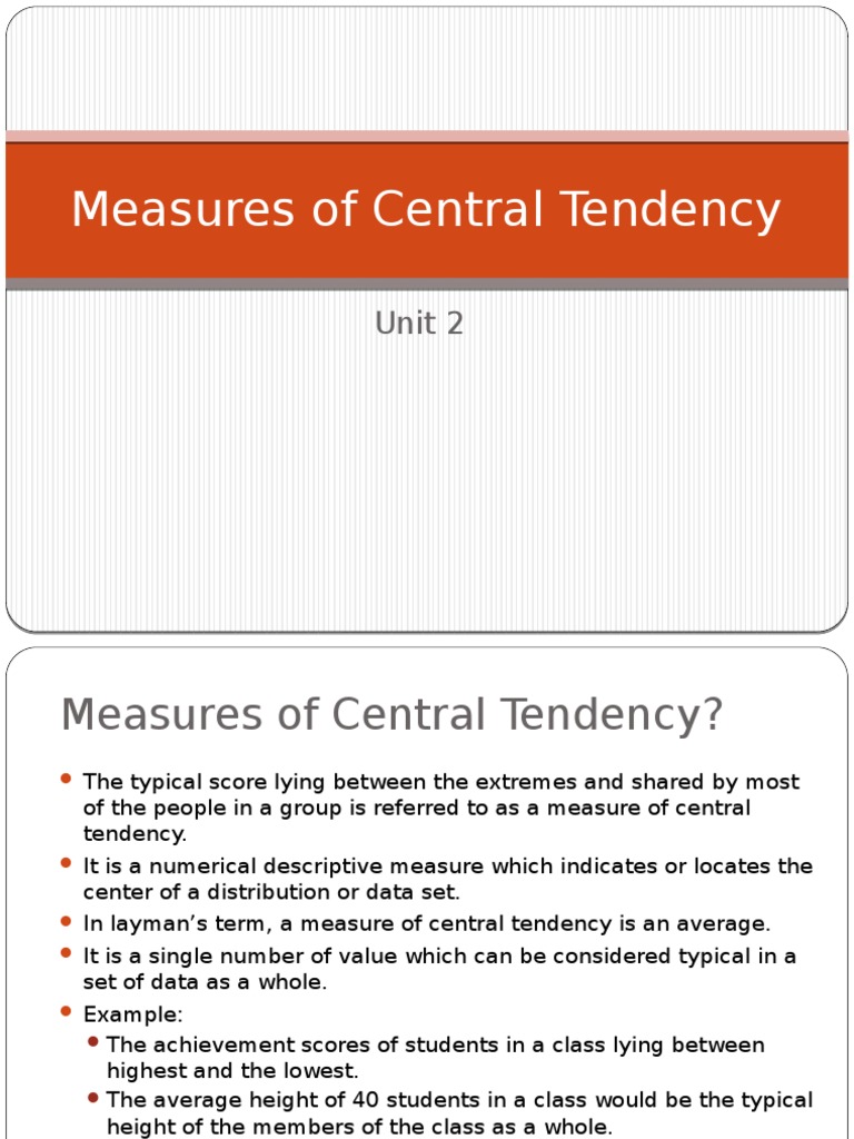 2 Measures of Central Tendency | PDF | Median | Mode (Statistics)