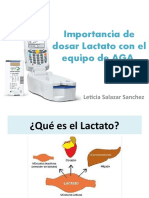 Importancia de Dosar Lactato Con El Equipo de AGA