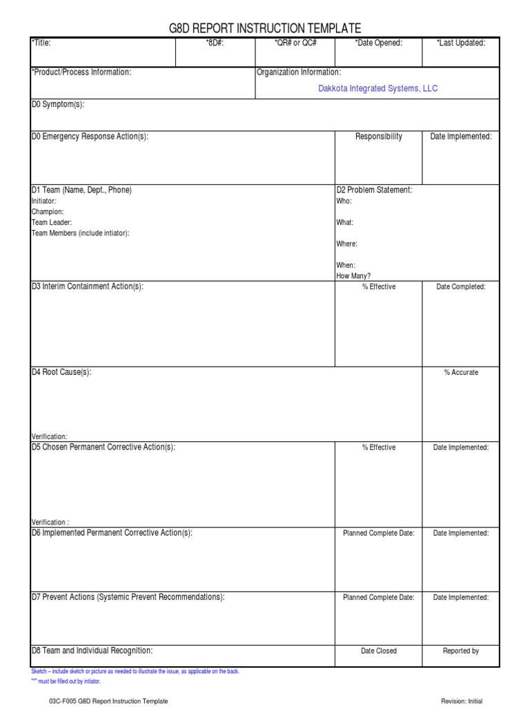 22D Report Template  PDF  Business  Cognition Intended For 8d Report Template