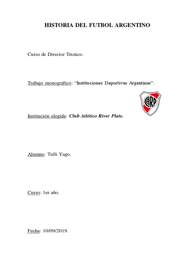 Historia de River Plate y el fútbol argentino | PDF | Asociación de ...