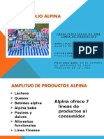 Características de la amplitud, extensión y profundidad del portafolio de productos Alpina