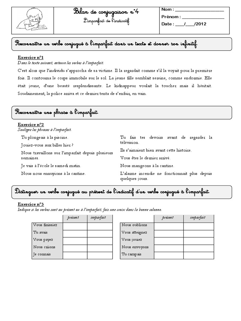 Conjuguer Les Verbes à L imparfait 13 | PDF | Verbe | Morphologie