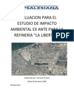 Evaluacion para El Estudio de Impacto Ambiental Ex Ante para La Refineria