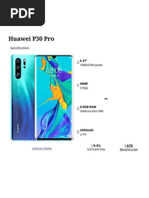 Huawei P30 Pro - Full Phone Specifications PDF | PDF | Lte