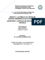 ENSAYO 1 “LA FAMILIA Y EL GRUPO DE IGUALES, DESARROLLO EN LA SOCIEDAD”  (APARTADO C, CAPITULO VIII SOCIALIZACIÓN Y ESCUELA)