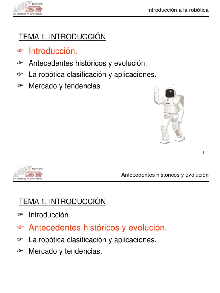 Historia y Evolución de la Robótica | PDF | Robot | Robótica