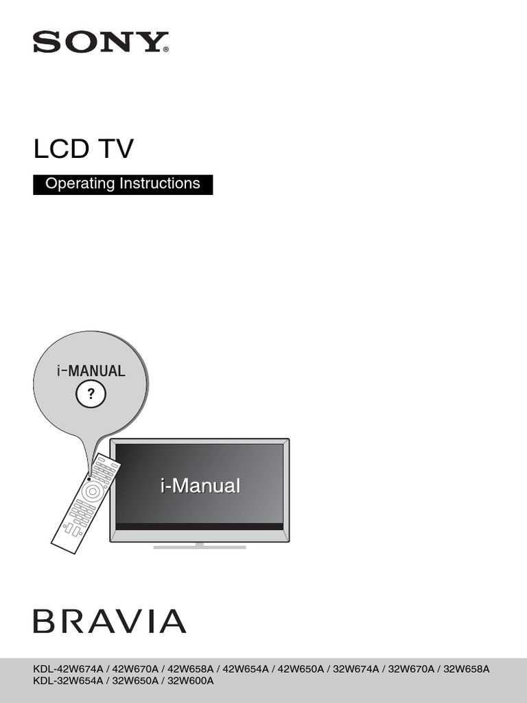 Manual TV Sony Bravia KDL42W674A PDF | PDF | Hdmi | Television