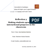 Reflection 03 Interactional Purposes in The Classroom