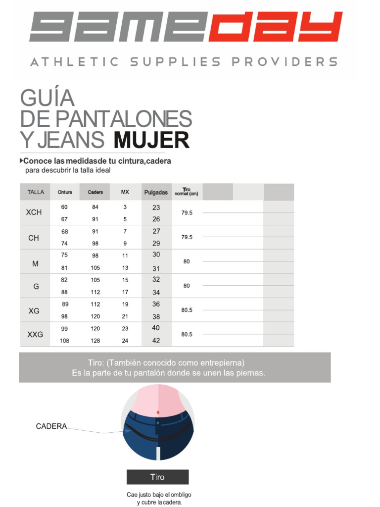 talla 19 de pantalon mujer