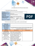 Formato para la elaboración de la Ficha de observación