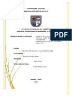 Ensayo de La Calidad Del Agua para El Consumo Humano y Su Asociacion Con La Morbimortalidad en Colombia, 2008 - 2012