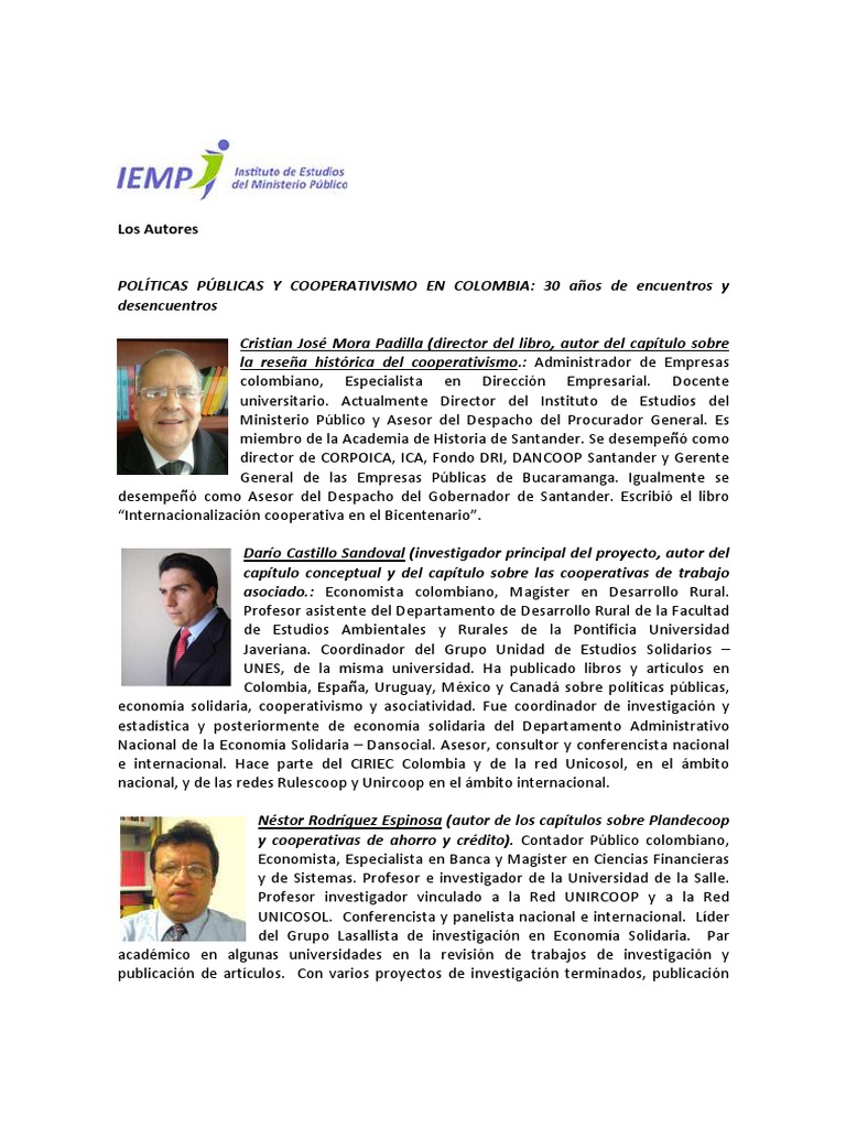 Cooperativismo y Políticas Públicas en Colombia | PDF | Cooperativa ...