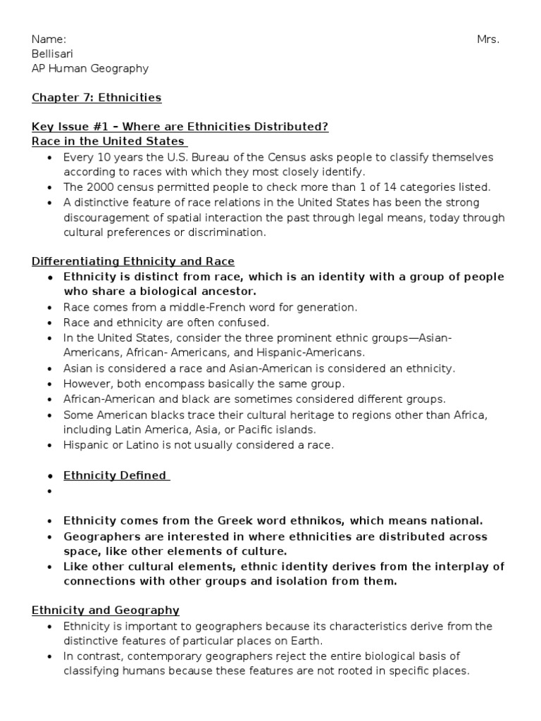 Chapter 7 - Key Issue 1 | PDF | Race And Ethnicity In The United States ...