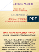 Pokok-Pokok Materi Manajemen Proyek