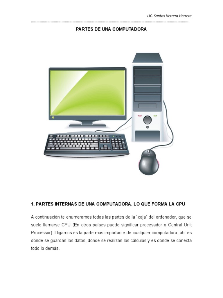 La Computadora y Sus Partes | PDF | Hardware de la computadora ...