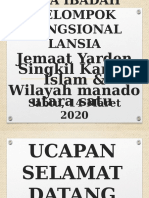 Tata Ibadah Kelompok Fungsional Lansia Jemaat Yarden