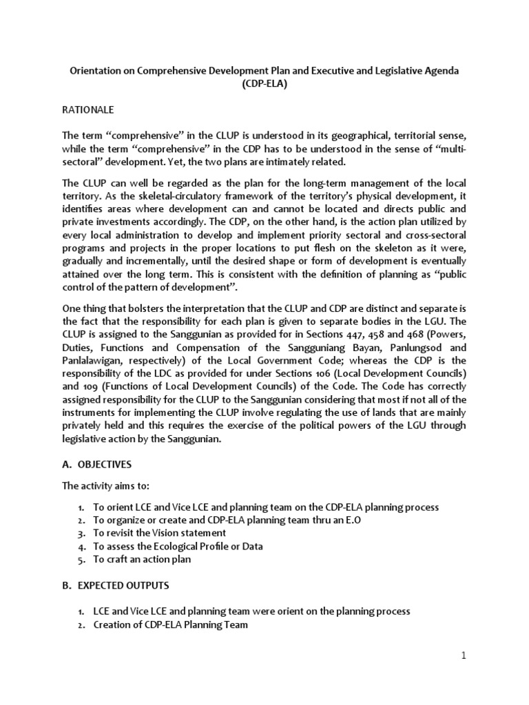 CDP-ELA Orientation for Local Officials | PDF | Economies | Business
