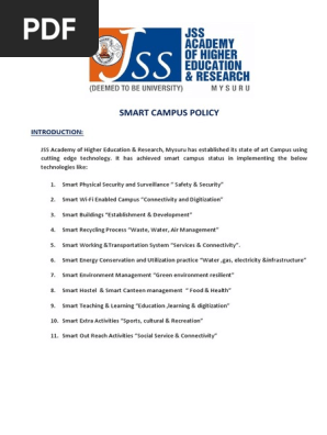 Smart Campus Policy & Action Plan