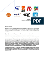 Courrier au ministre de la FCPE et huit organisations syndicales 01-04-20