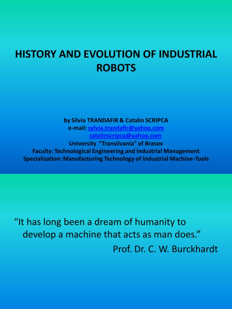 The Evolution of Industrial Robotics A History from Mechanized Tools