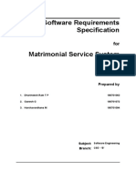 Matrimonial Service System SRS