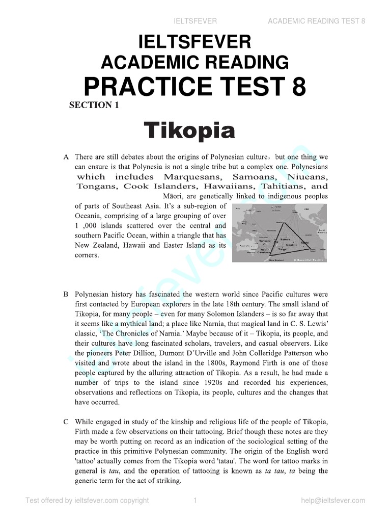 IELTSFever Ac Reading Test 8 | PDF