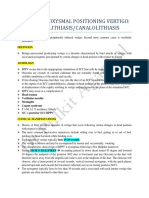 Benign Paroxysmal Positional Vertigo