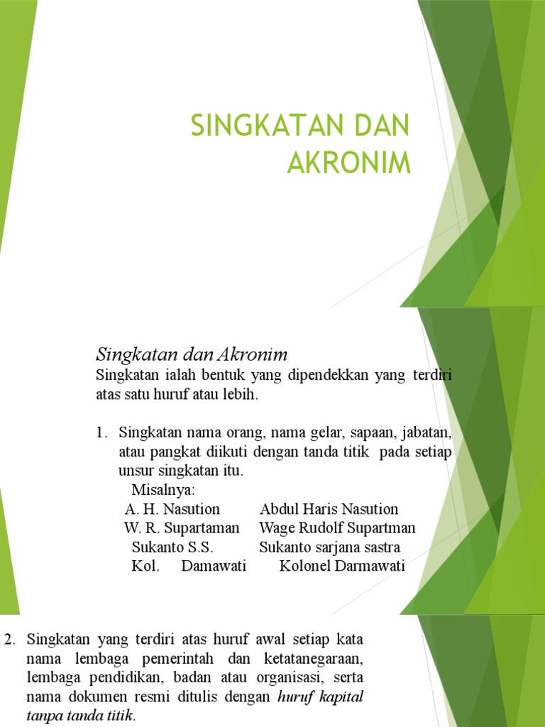 Materi - 7 - SINGKATAN DAN AKRONIM - REVIU - 90217 | PDF