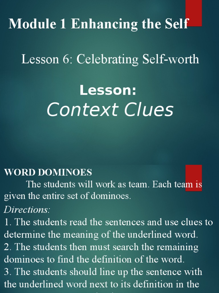 Context Clues for Vocabulary Mastery | PDF | Linguistics | Cognitive ...
