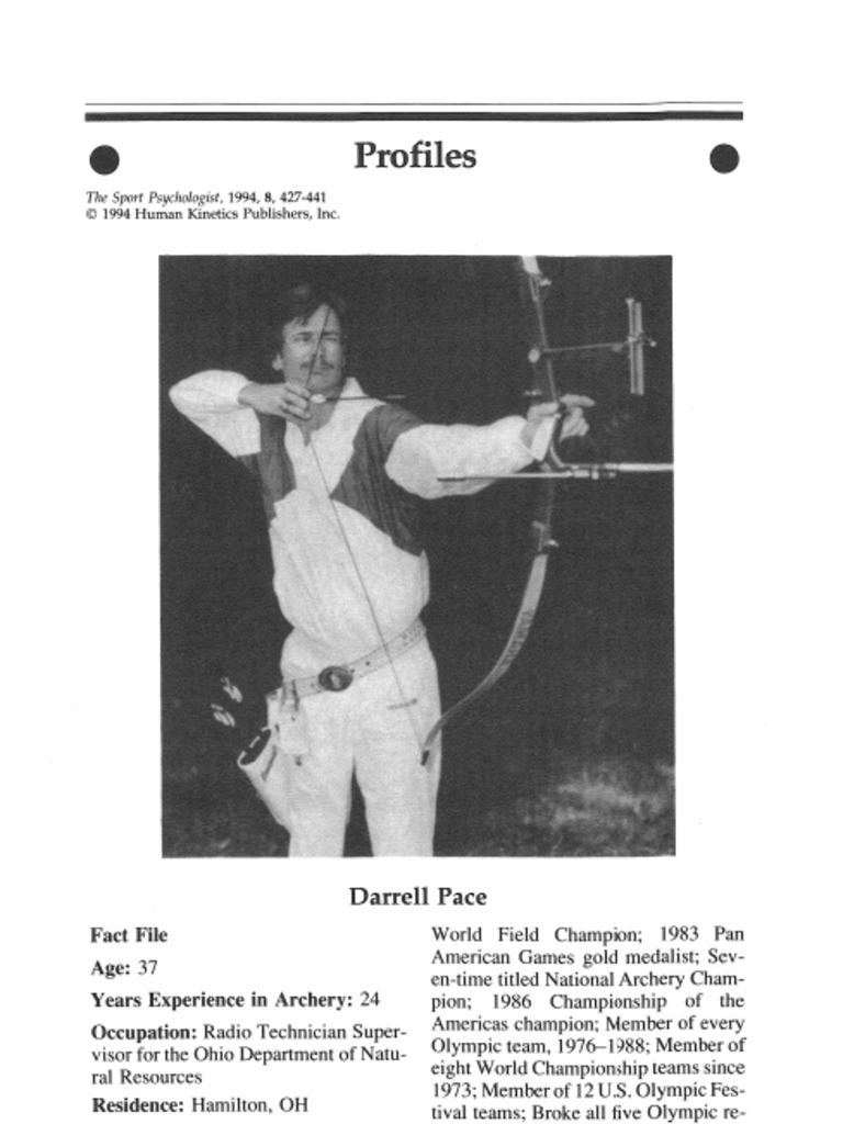 Darrell Pace: Archery's Mental Mastery | PDF | Archery | Goal