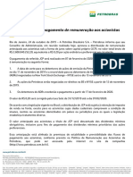Petrobras Anuncia Pagamento de Remuneração Aos Acionista