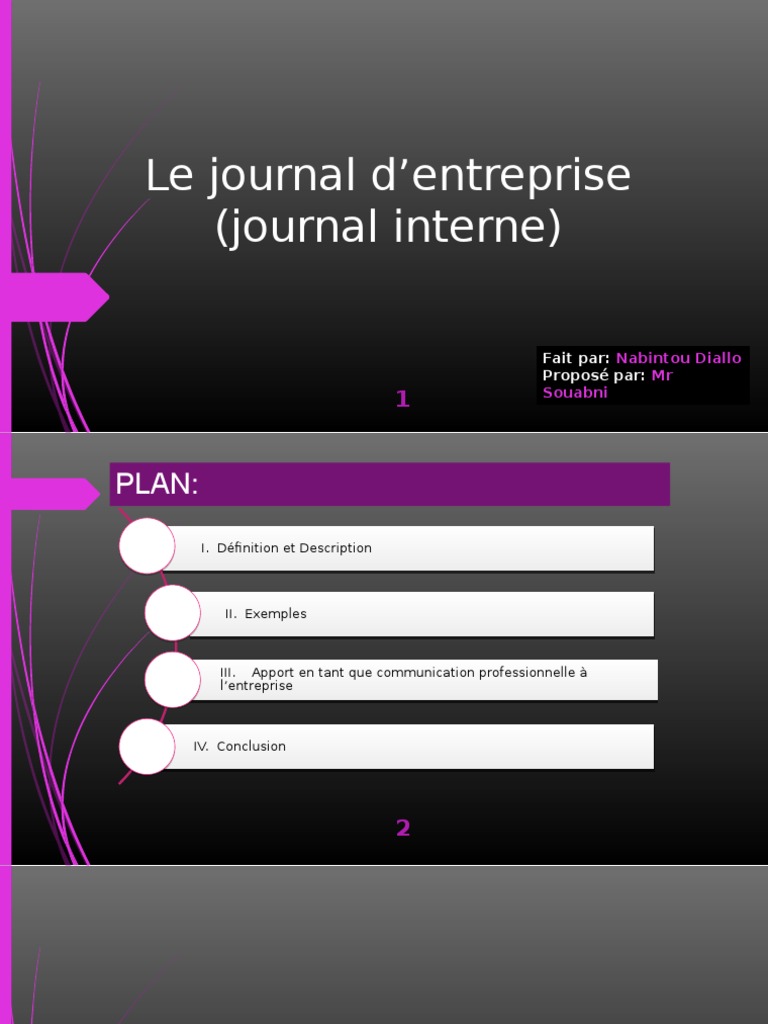 Le Journal D Entreprise Pdf Journaux Informations