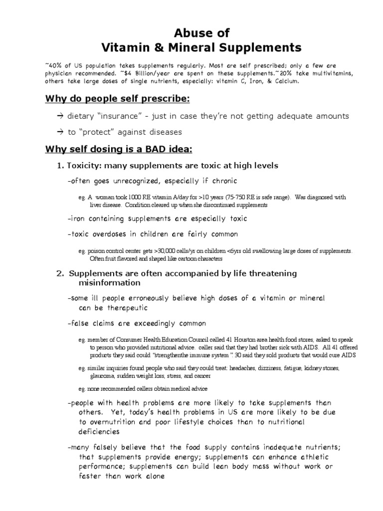Vitamin & Mineral Supplements PDF Dietary Supplements Vitamin