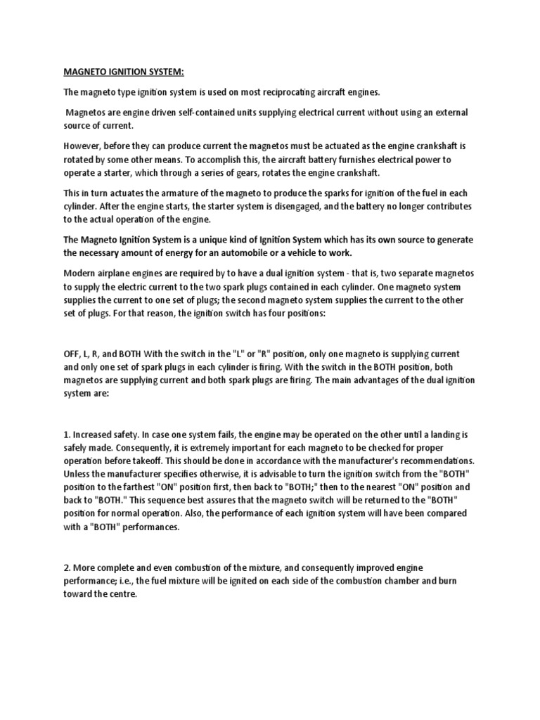 Ignition System PDF Ignition System Engines