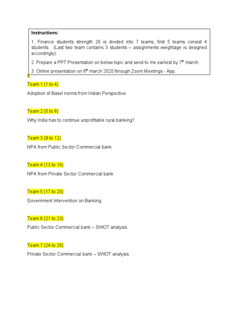 Commercial Banking Assignment - 2 | PDF