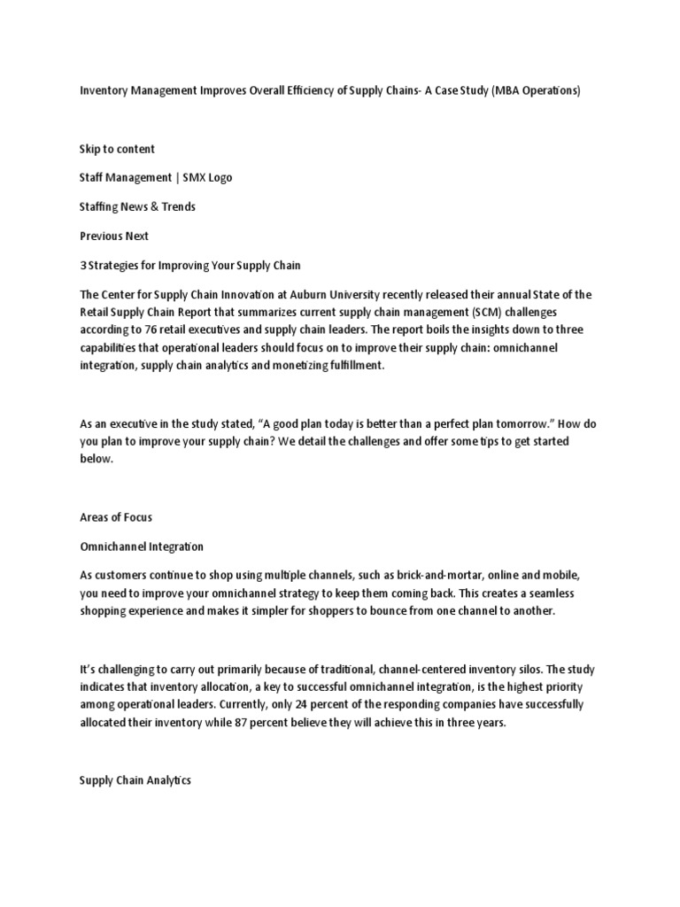 Inventory Management Project | PDF | Supply Chain | Inventory