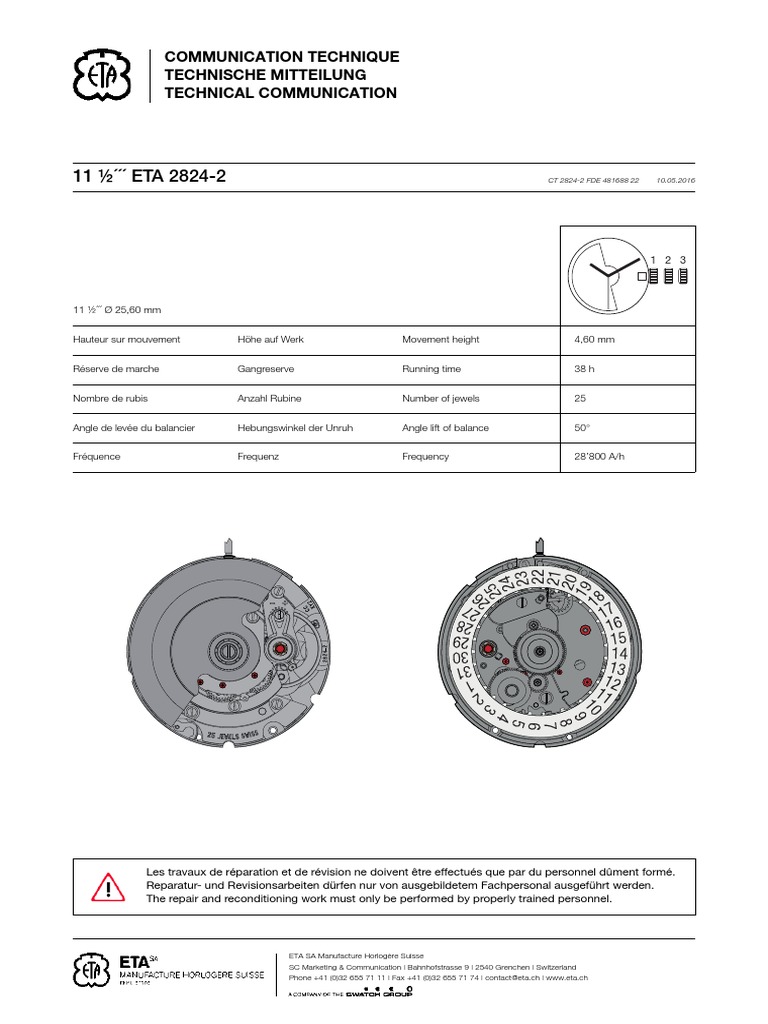 Tech Eta.2824-2 PDF | PDF