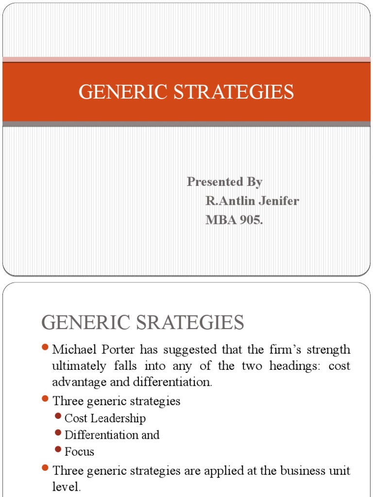 Understanding Porter's Generic Strategies | PDF | Public Sphere ...