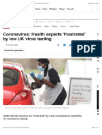 Coronavirus: Health Experts 'Frustrated' by Low UK Virus Testing