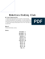 Robotics Coding Club Dates
