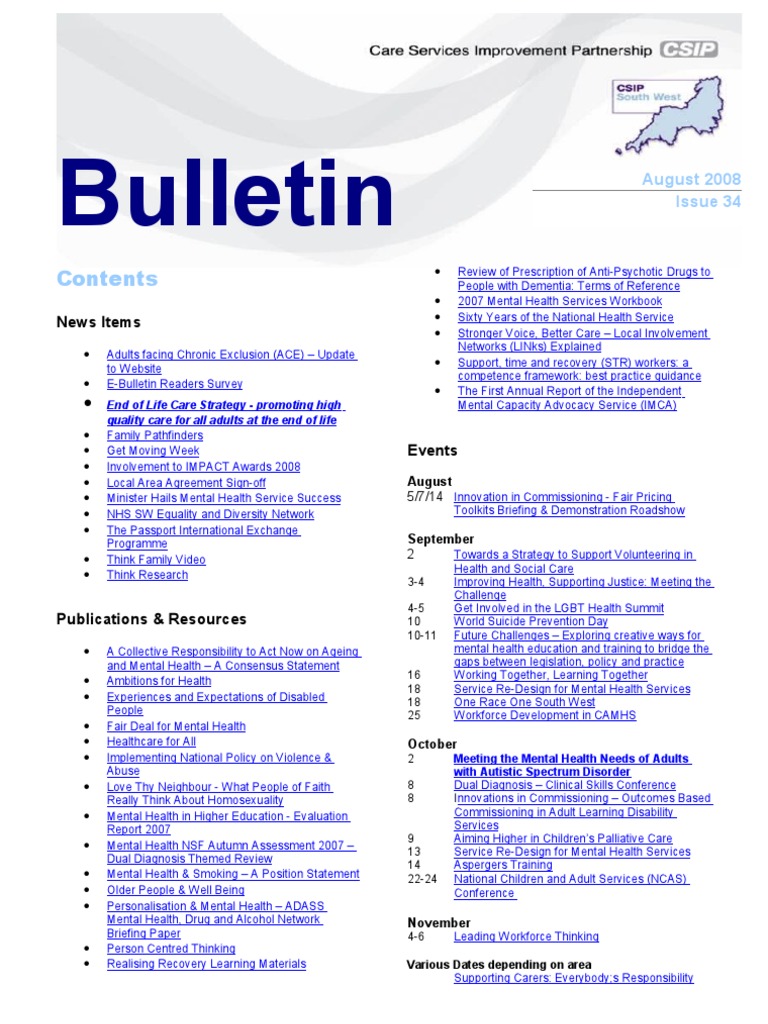 Mental Health Services Update Bulletin | PDF