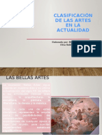 Clasificación de las artes actual